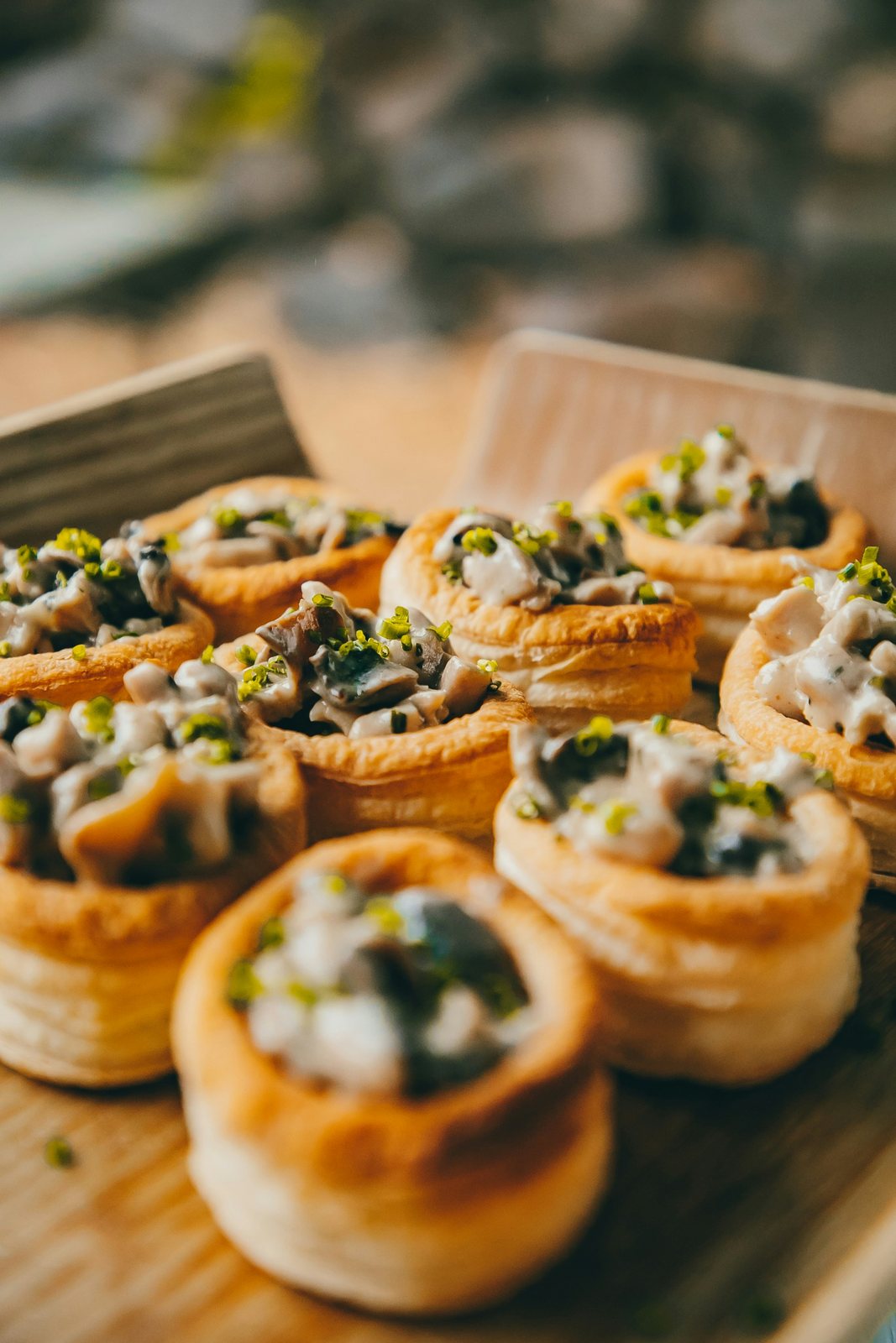 Mushroom vol-au-vent canapés